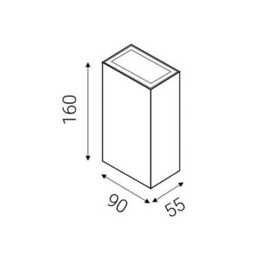 LED2 - LED Venkovní nástěnné svítidlo BLOCK 2xLED/3W/230V IP54