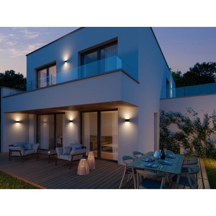 LED2 - LED Venkovní nástěnné svítidlo FLAT 2xLED/6W/230V antracit IP54