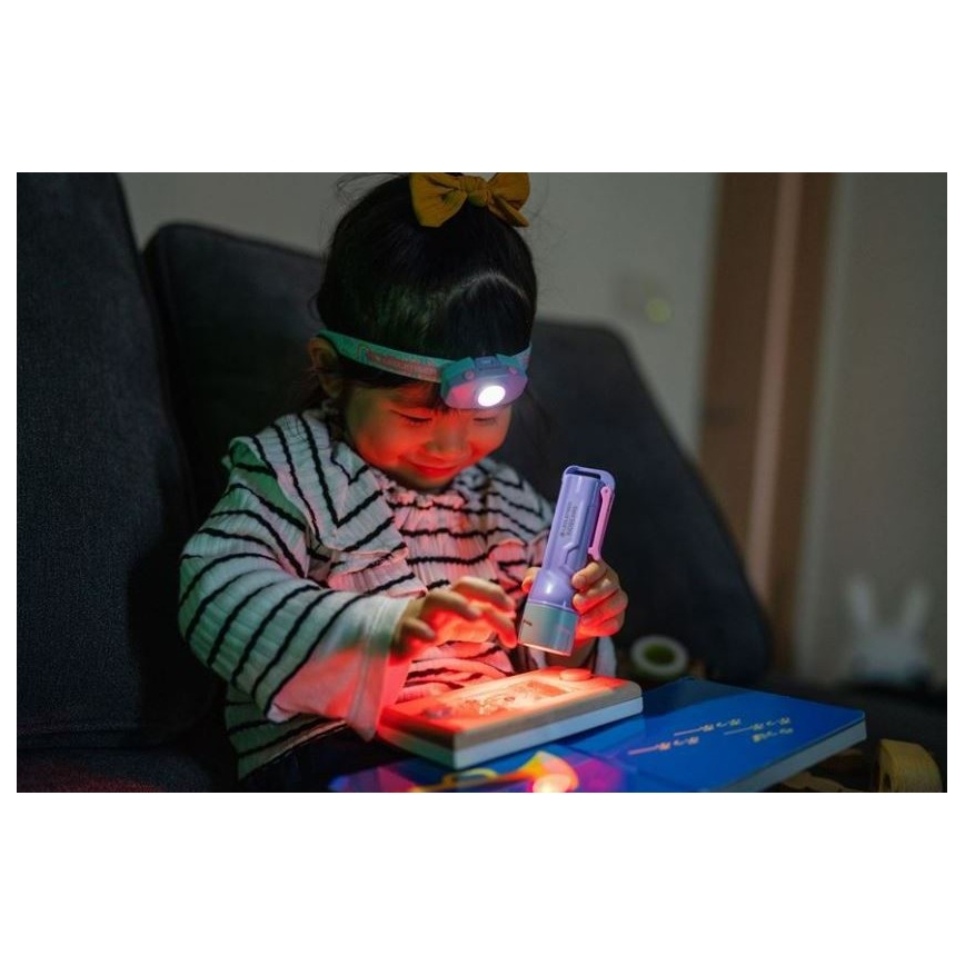 Ledlenser KIDBEAM4 RAINBOW - LED Stmívatelná dětská svítilna LED/2xAAA IP44 fialová