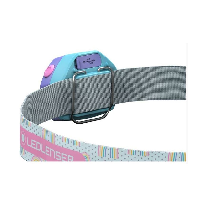 Ledlenser KIDLED4R RAINBOW - LED Stmívatelná nabíjecí dětská čelovka LED IPX4 40lm 18 h fialová
