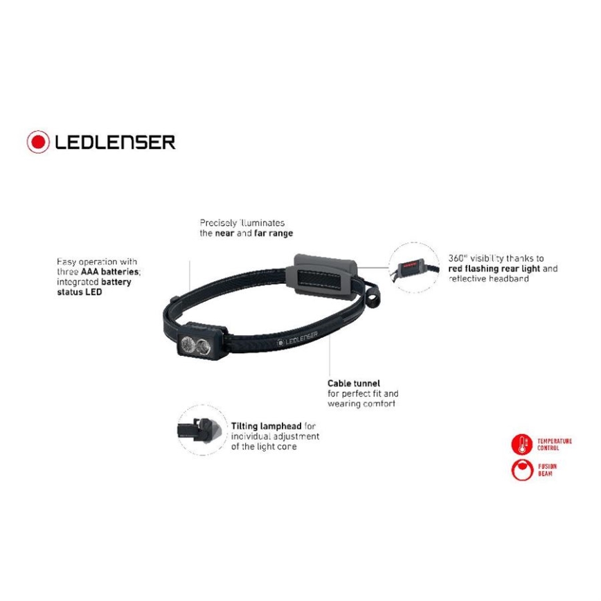 Ledlenser NEO3 - LED Stmívatelná čelovka LED/3xAAA IP54 400 lm 20 h černá/bílá