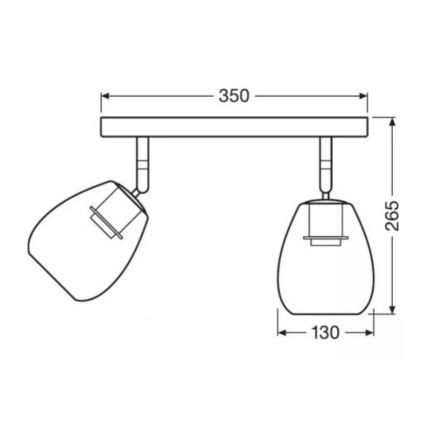 Ledvance - Bodové svítidlo CONE 2xE27/40W/230V