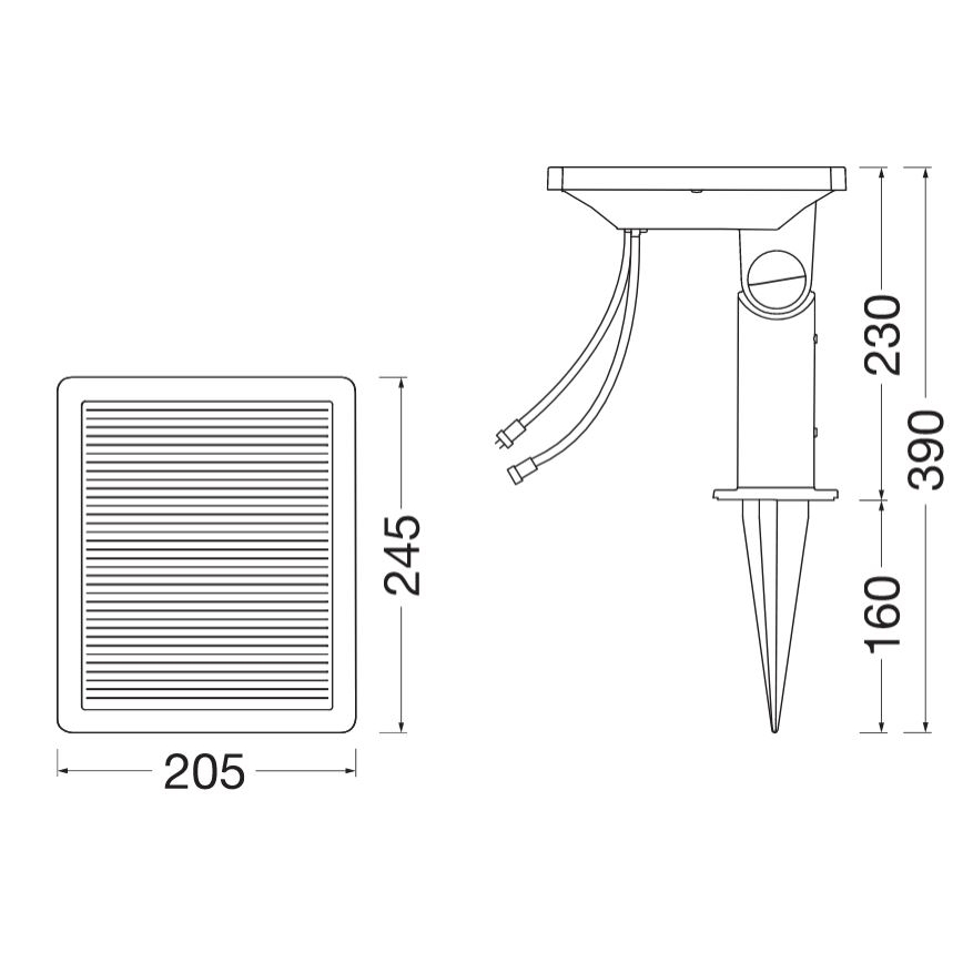 Ledvance - Hybridní solární panel ENDURA 24W/12V 2000 mAh IP67