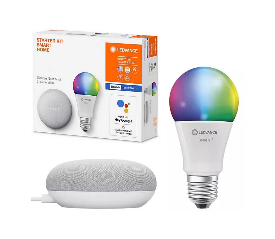 Ledvance Ledvance - Inteligentní reproduktor Google Nest Mini + LED RGBW žárovka SMART+ P227121