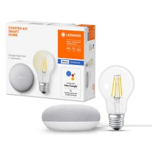 Ledvance - Inteligentní reproduktor Google Nest Mini Wi-Fi + LED Stmívatelná žárovka SMART+ E27/6,5W/230V 2700K