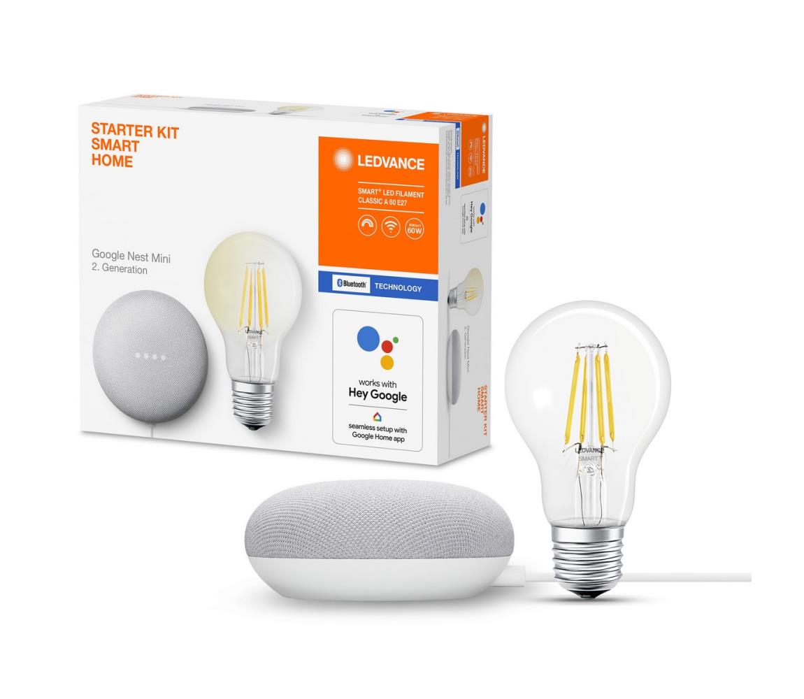 Ledvance Ledvance - Inteligentní reproduktor Google Nest Mini Wi-Fi + LED Žárovka E27 