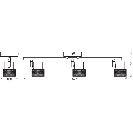 Ledvance - LED Bodové svítidlo DECOR CORK 3xGU10/3,4W/230V