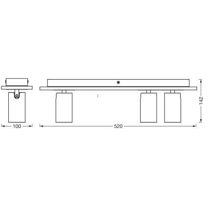 Ledvance - LED Bodové svítidlo DECOR MERCURY 3xGU10/3,4W/230V