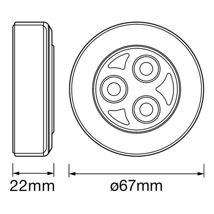 Ledvance - LED Dotykové orientační svítidlo DOT-IT LED/0,2W/4,5V