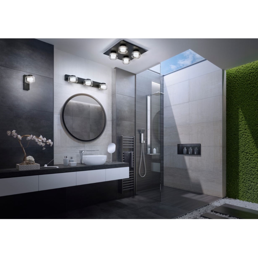 Ledvance - LED Koupelnové nástěnné svítidlo ORBIS FLAME 2xLED/5,5W/230V 3000/4000K IP44 černá