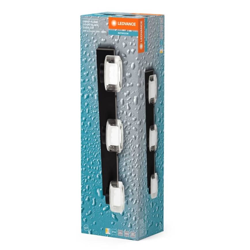 Ledvance - LED Koupelnové nástěnné svítidlo ORBIS FLAME 3xLED/5,5W/230V 3000/4000K IP44 černá