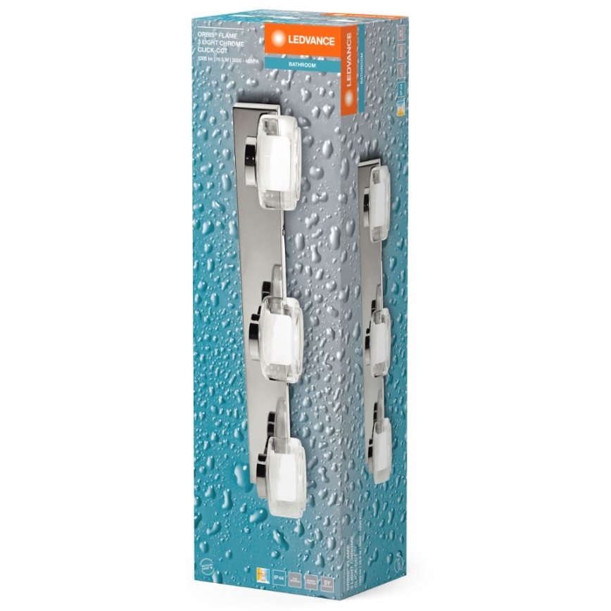 Ledvance - LED Koupelnové nástěnné svítidlo ORBIS FLAME 3xLED/5,5W/230V 3000/4000K IP44 lesklý chrom