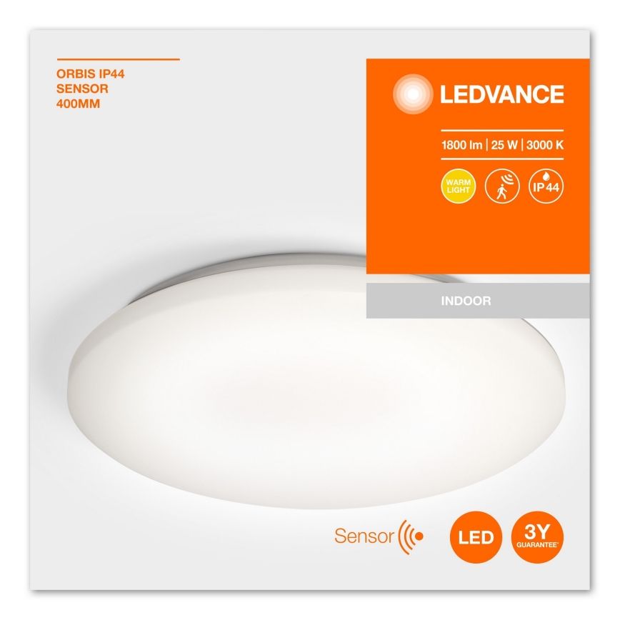Ledvance - LED Koupelnové stropní svítidlo se senzorem ORBIS LED/25W/230V IP44