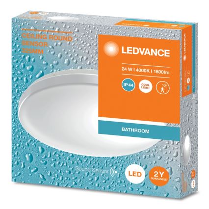 Ledvance - LED Koupelnové stropní svítidlo se senzorem CEILING ROUND LED/24W/230V IP44