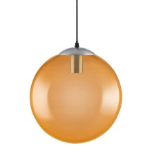 Ledvance - LED Lustr na lanku BUBBLE 1xE27/8W/230V oranžová pr. 30 cm