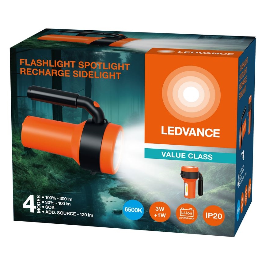Ledvance - LED Nabíjecí svítilna s power bankou FLASHLIGHT LED/3W/5V 2400 mAh