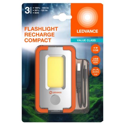 Ledvance - LED Nabíjecí svítilna s powerbankou FLASHLIGHT LED/4W/5V 3000mAh IPX2