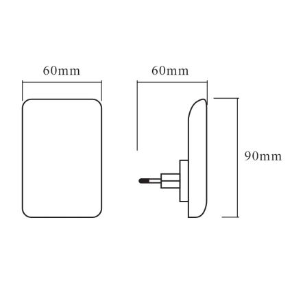 Ledvance - LED Noční světlo se senzorem LUNETTA LED/0,28W/230V 3000K