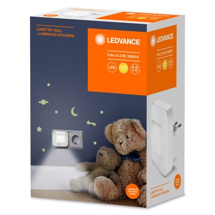 Ledvance - LED Noční světlo se senzorem LUNETTA LED/0,2W/230V