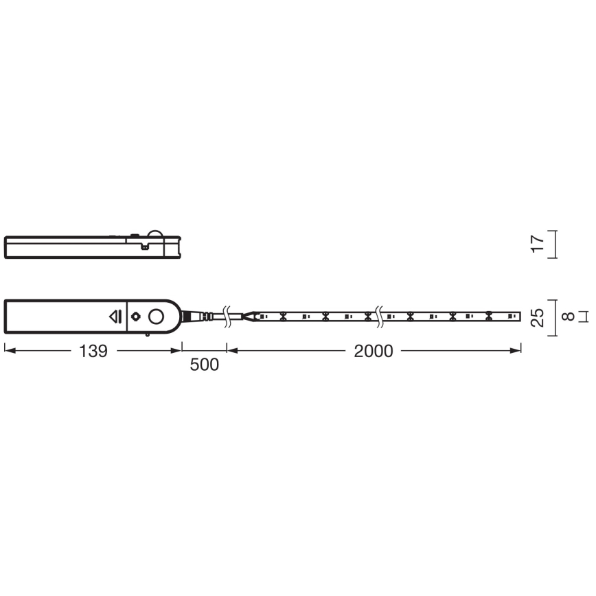 Ledvance - LED Pásek se senzorem pohybu FLEX 2m LED/3,6W/4xAA