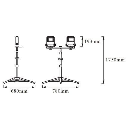 Ledvance - LED Reflektor s držákem TRIPOD 2xLED/30W/230V IP65