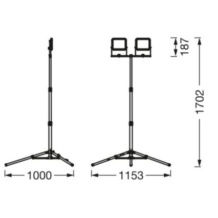 Ledvance - LED Venkovní reflektor s držákem WORKLIGHT TRIPOD 2xLED/20W/230V 6500K IP65