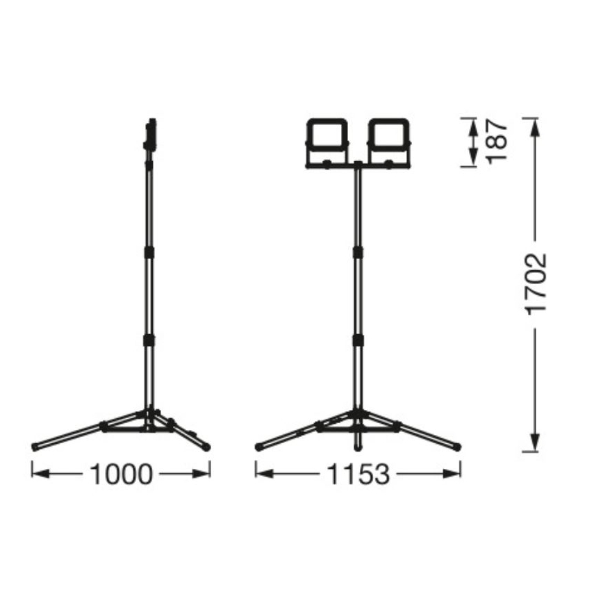 Ledvance - LED Venkovní reflektor s držákem WORKLIGHT TRIPOD 2xLED/20W/230V 6500K IP65