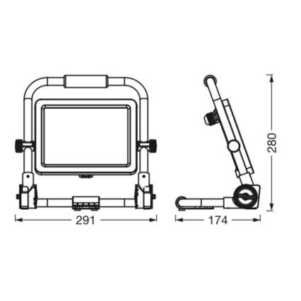 Ledvance - LED Venkovní reflektor WORKLIGHT R-STAND LED/50W/230V 6500K IP65