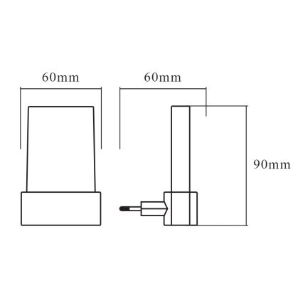 Ledvance - LED RGB Noční světlo se senzorem LUNETTA LED/0,28W/230V