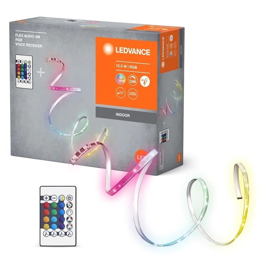 Ledvance - LED RGB Stmívatelný pásek FLEX AUDIO 3m LED/12,5W/230V + dálkové ovládání