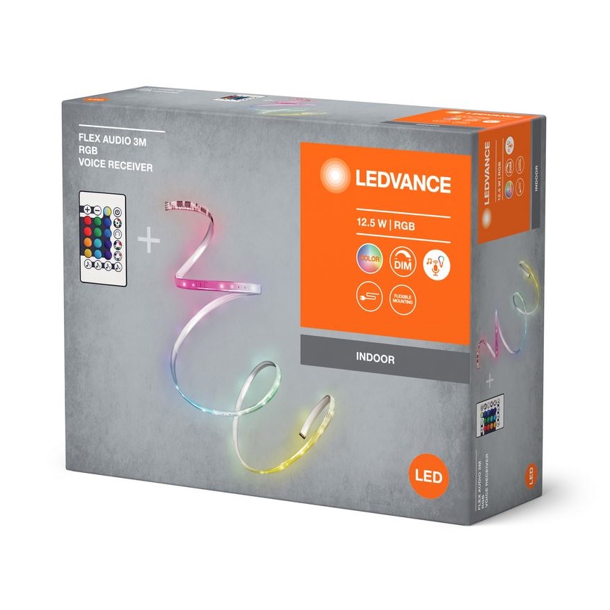 Ledvance - LED RGB Stmívatelný pásek FLEX AUDIO 3m LED/12,5W/230V + dálkové ovládání