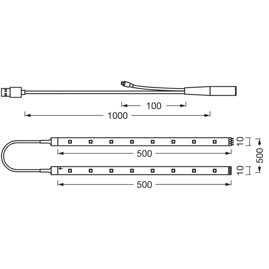 Ledvance - LED RGB Stmívatelný pásek FLEX TV MOOD 1m LED/4W/5V + dálkové ovládání