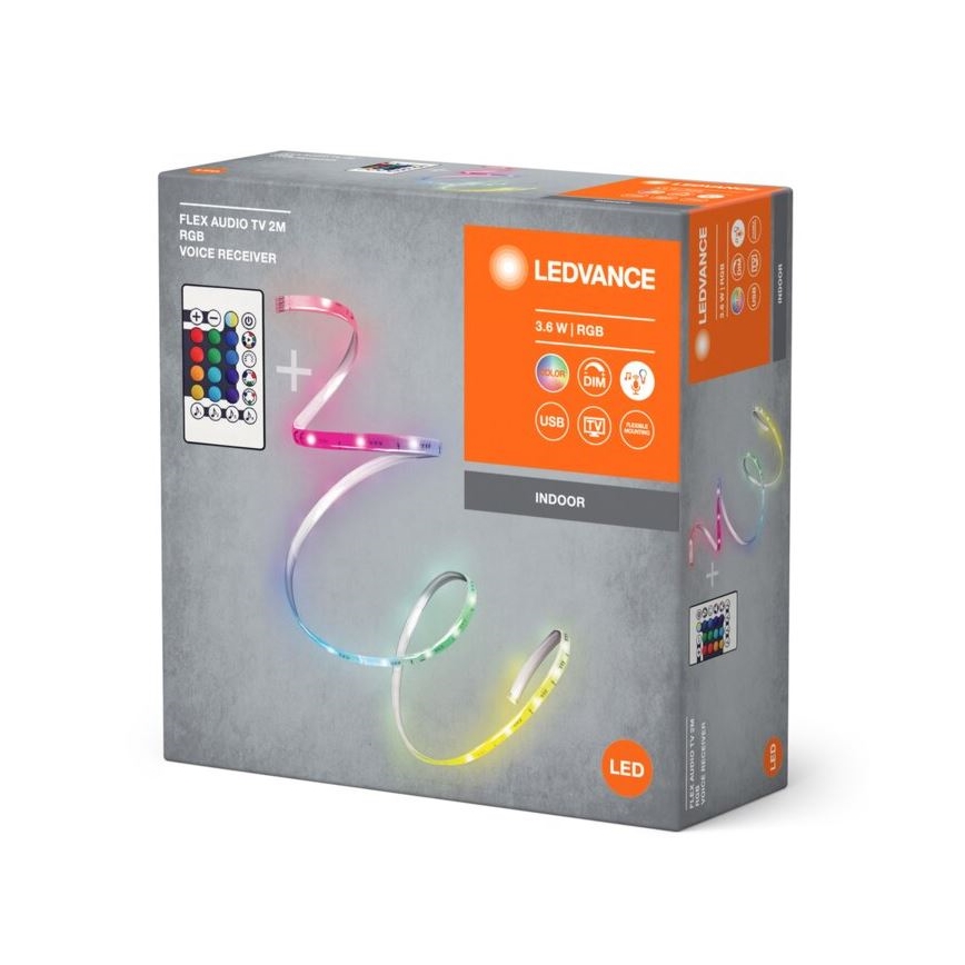 Ledvance - LED RGB Stmívatelný pásek pro TV FLEX AUDIO 2m LED/3,6W/5V + dálkové ovládání