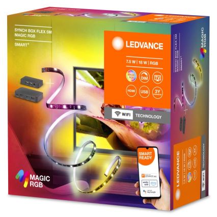 Ledvance - LED RGB Stmívatelný pásek pro TV SYNCH BOX FLEX SMART+ MAGIC 4,5m LED/18W/230V Wi-Fi