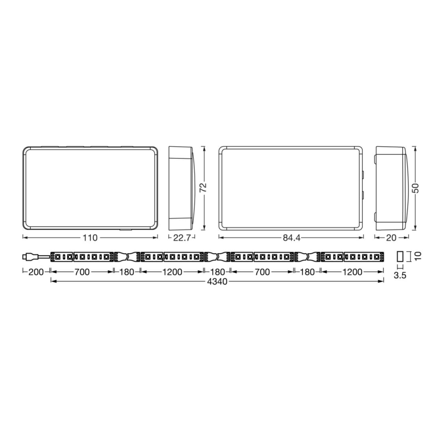 Ledvance - LED RGB Stmívatelný pásek pro TV SYNCH BOX FLEX SMART+ MAGIC 4,5m LED/18W/230V Wi-Fi