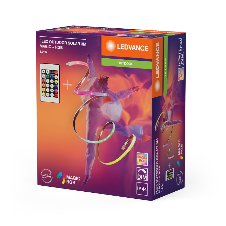 Ledvance - LED RGB Stmívatelný solární pásek FLEX MAGIC 3m LED/1,2W/5V + dálkové ovládání