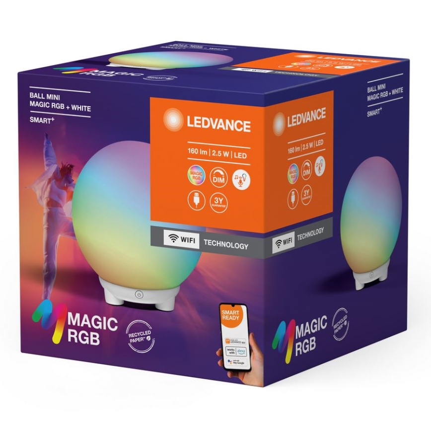 Ledvance - LED RGBW Stmívatelná nabíjecí stolní lampa SMART+ MAGIC LED/2,5W/5V 2200-6500K Wi-Fi