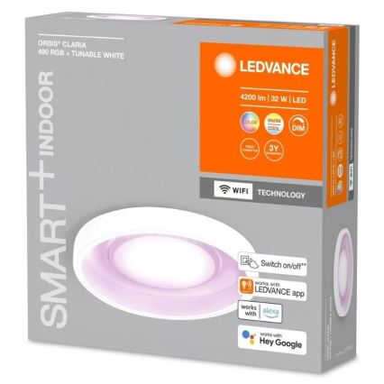 Ledvance- LED RGBW Stmívatelné stropní svítidlo SMART+ CLARIA LED/32W/230V 2700-6500K Wi-Fi