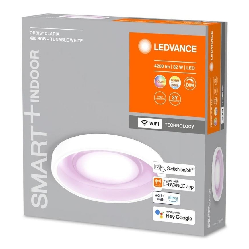 Ledvance- LED RGBW Stmívatelné stropní svítidlo SMART+ CLARIA LED/32W/230V 2700-6500K Wi-Fi