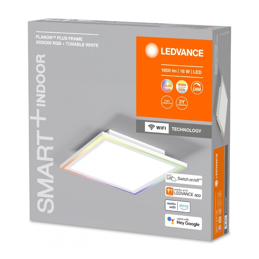 Ledvance - LED RGBW Stmívatelné stropní svítidlo SMART+ PLANON LED/18W/230V 2700-6500K Wi-Fi