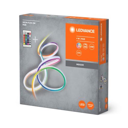 Ledvance - LED RGBW Stmívatelný pásek NEON FLEX 2,1m LED/4W/5V + dálkové ovládání