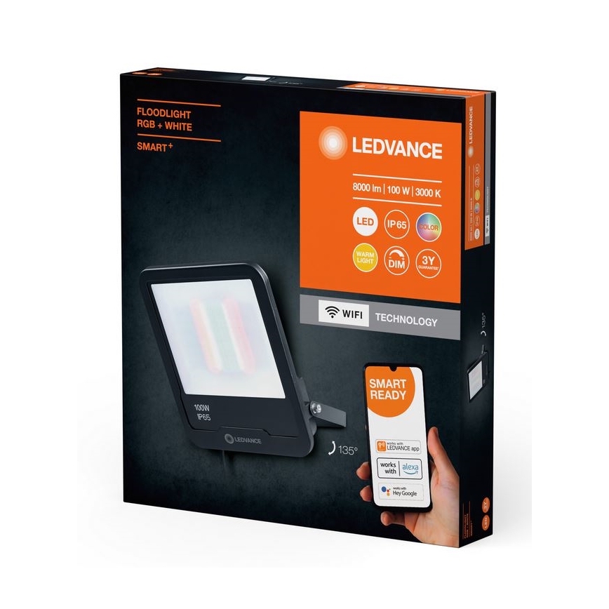 Ledvance - LED RGBW Stmívatelný venkovní reflektor SMART+ FLOODLIGHT LED/100W/230V IP65 Wi-Fi