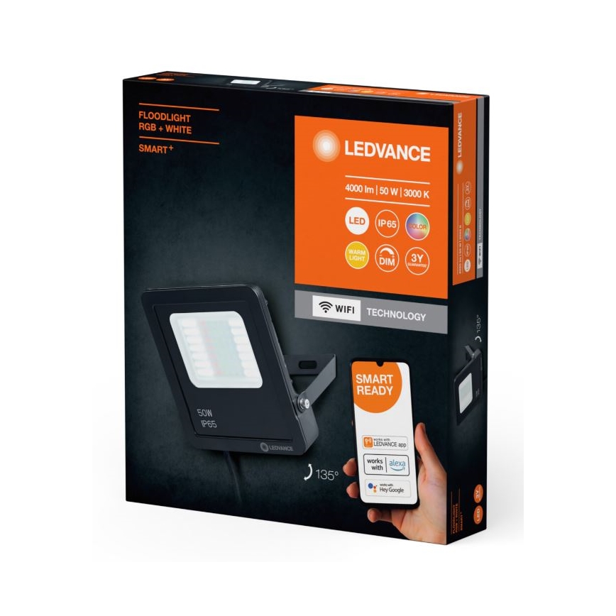 Ledvance - LED RGBW Stmívatelný venkovní reflektor SMART+ FLOODLIGHT LED/50W/230V IP65 Wi-Fi