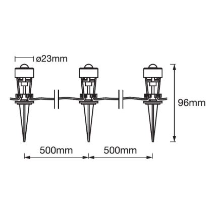 Ledvance - Rozšiřovací sada LED RGBW Venkovní dekorační svítidlo DOT 3xLED/0,7W/230V IP65