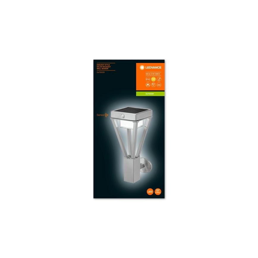 Ledvance - LED Solární nástěnné svítidlo se senzorem pohybu a soumraku BOUQUET LED/6W/3,7V 2200 mAh IP44