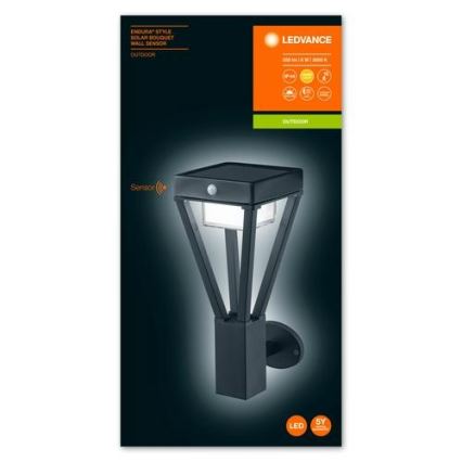 Ledvance - LED Solární nástěnné svítidlo se senzorem BOUQUET LED/6W/3,7V IP44