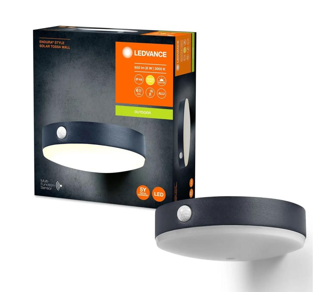 Ledvance Ledvance-LED Solární nástěnné svítidlo se senzorem ENDURA STYLE LED/6W/3,7V IP44 P225343