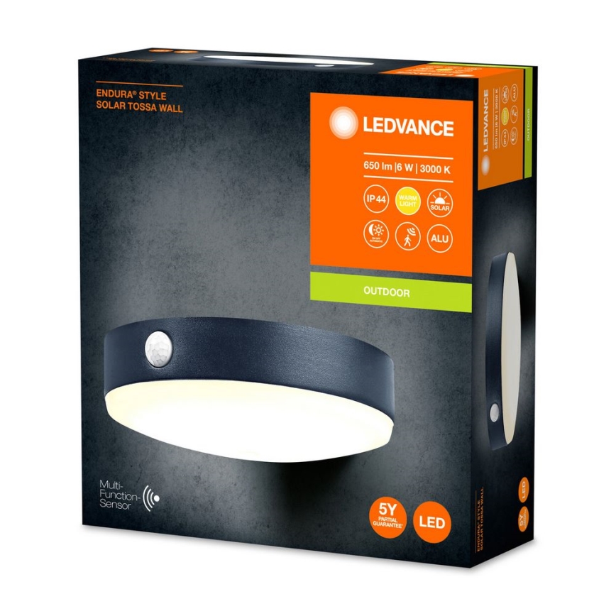 Ledvance - LED Solární nástěnné svítidlo se senzorem ENDURA STYLE LED/6W/3,7V 1420 mAh IP44