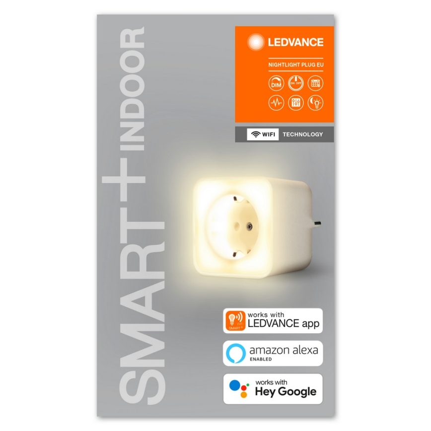 Ledvance - LED Stmívatelná chytrá zásuvka s osvětlením SMART+ PLUG 3680W Wi-Fi