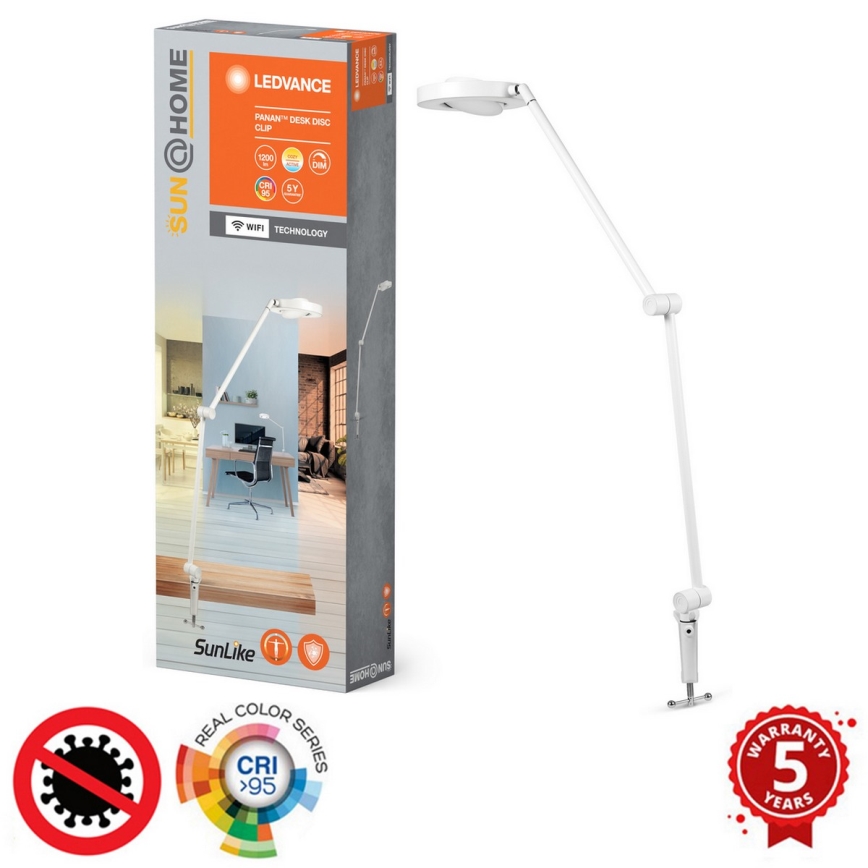 Ledvance - LED Stmívatelná lampa s klipem SUN@HOME LED/15W/230V 2200-5000K CRI 95 Wi-Fi